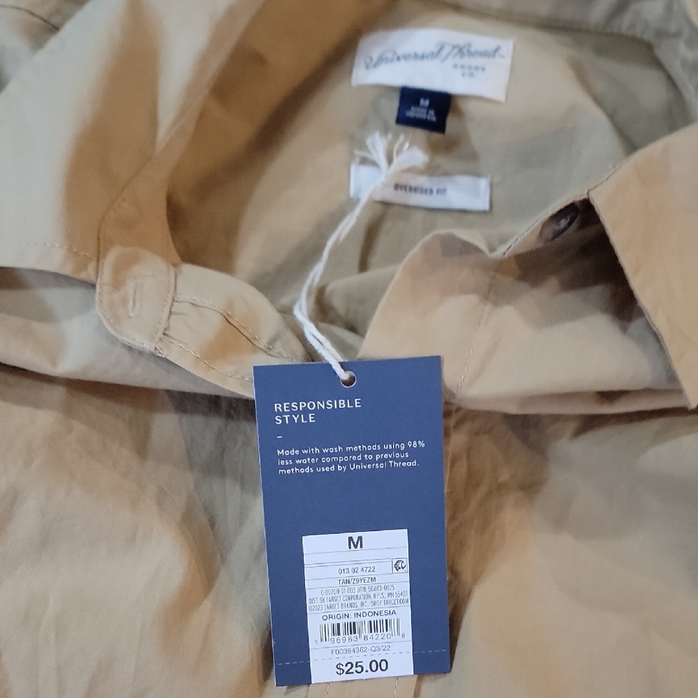 Universal Thread Beige Button Down Shirt - Picture 3 of 4